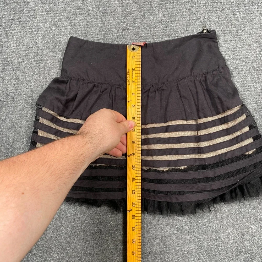 Free People Ruffled Kawaii Striped Baby Doll Gothic‎ Lolita Mini Skirt 4